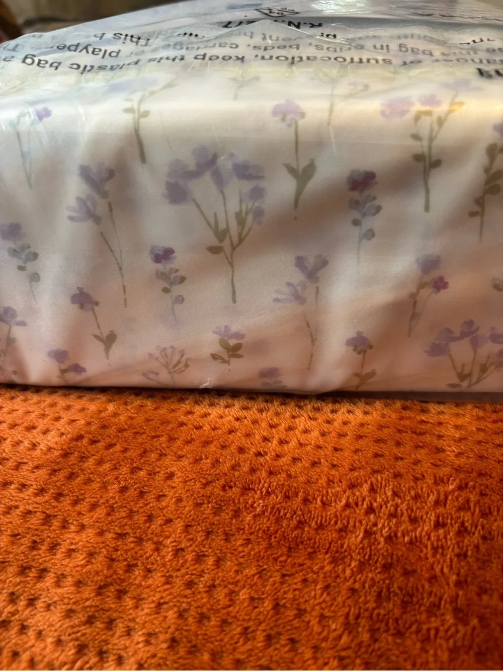 SONOMA Queen Cream Sheet Set with Lavender Floral Print